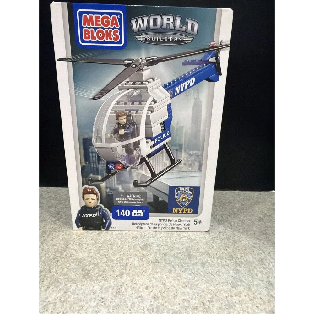 Mega Bloks World Builders Police Chopper Set #97845 [NYPD] BRAND NEW